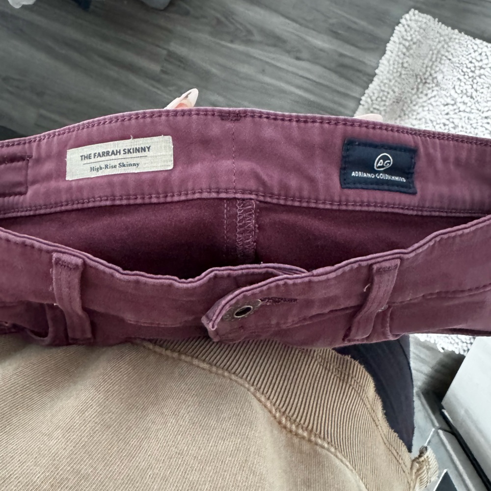 FINAL CHANCE AG Adriano Goldschmied Farrah High Waist Skinny Jeans in burgundy - Picture 7 of 9